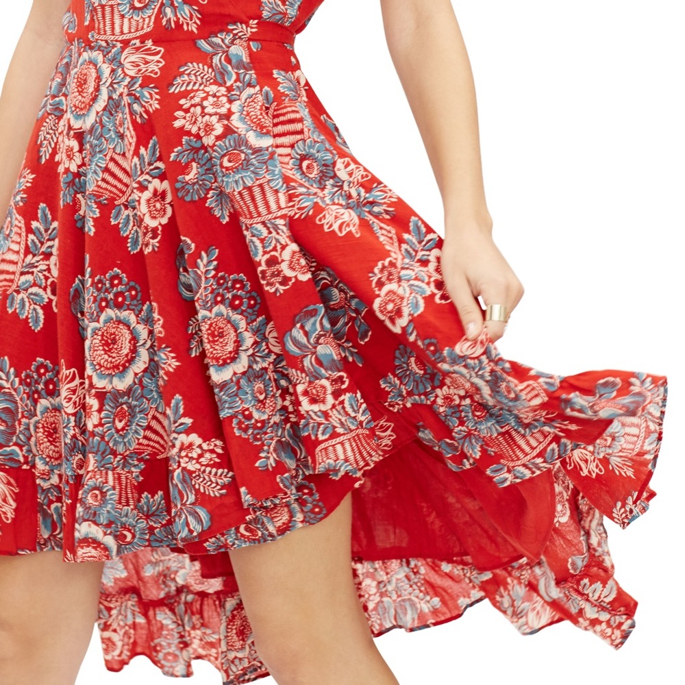 Ralph Lauren Red Floral Wrap Dress
